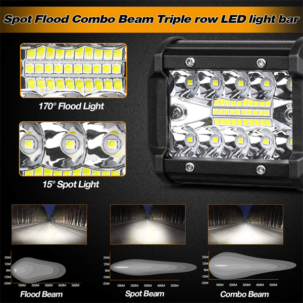 送料無料.. LED ワークライト イエロー 4インチ 作業灯 投光器 前照灯 車幅灯 照明 新品 車幅灯 12V~24V兼用 SM60W-3K 60W トラック 4個_画像2