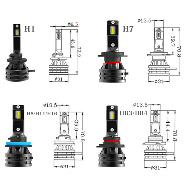 送料無料.. HB4 30W 光軸調整機能 LED ヘッドライト フォグランプ M2 9000LM 6500K ホワイト 新車検対応 CSPチップ 12V M2-HB4 2個_画像9