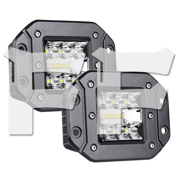 送料無料.. 5インチ 埋込式 39W SUV 4x4 UTV ボートカー LED オフロードライト ドライビングライト 6500K 12V/24V兼用 QRS39W 2個 新品_画像1