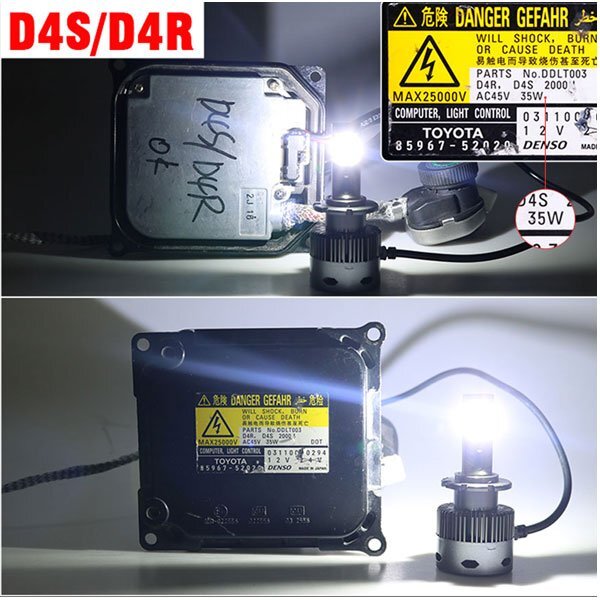 送料無料.. D2S D2R LED 純正HIDをLED化 配線なし 無加工で交換 最新設計 6500K 9000LM 40W キャンセラー内蔵 一体型 NW1-D2 2個 新品_画像9