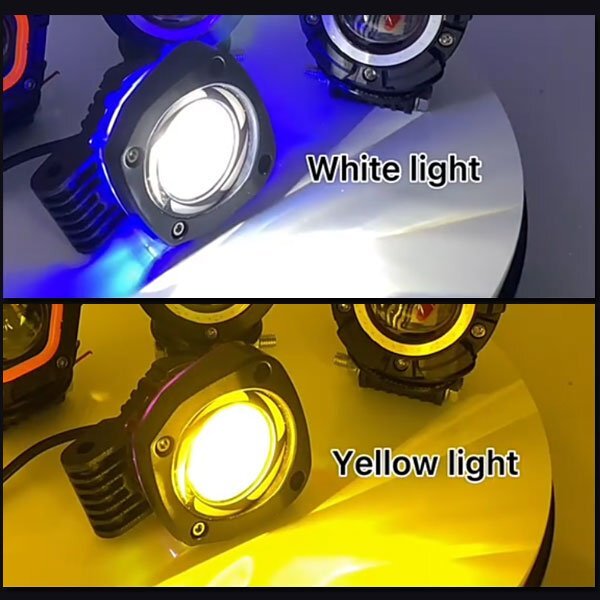 送料無料.. 多彩 RGB ストロボ機能 LED ワークライト フォグランプ オートバイ SUV ATV ボート 警告灯 建設機械 12V/24V XGP-RGB 2個 新品_画像2