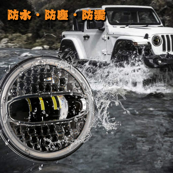 JEEP ラングラー 7インチ LED ヘッドライト プロジェクターレンズ Hi.Low.DRL.ウインカー JK LJ TJ CJ ハマー H1 H2 MS-1088WY 新品_画像6