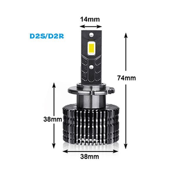 送料無料.. D2S D2R LED 純正HIDをLED化 配線なし 無加工で交換 最新設計 6500K 9000LM 40W キャンセラー内蔵 一体型 NW1-D2 2個 新品_画像5