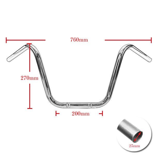 25mm ハンドルバー ハーレー ドラッグスター レブル イントルーダー シャドウ マグナ スティード.. バイク HandleBar-J25 新品_画像4