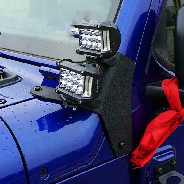 送料無料.. Jeep Wrangler JL JLU 2018年以降 LED ワークライト 作業灯 警告灯 前照灯 LEDライトバー ブラケット BRACKET JLZJ-SC 新品_画像2