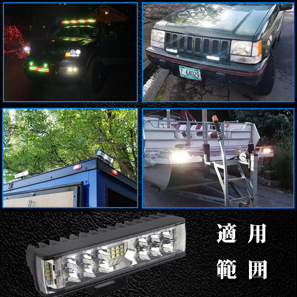 三面発光 7インチ LED ワークライト 作業灯 警告灯 投光器 前照灯 SUV ATV 新品 ランクル ホワイト 3M7C-60W 12V/24V 2個_画像7