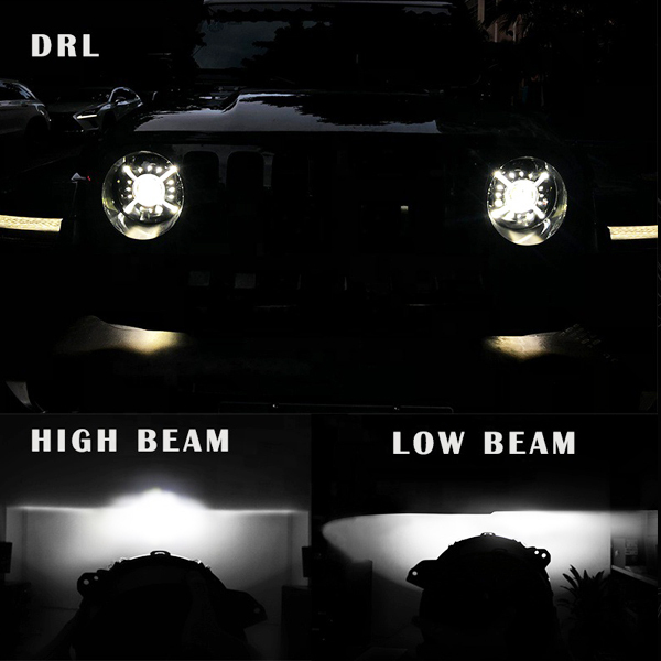 送料無料.. Jeep ラングラー JL グラディエーターJT SUV LED ヘッドランプ Hi.Low.ディライト 2018 2019 2020 DOT承認 2個 交換用 GX9 新品_画像5