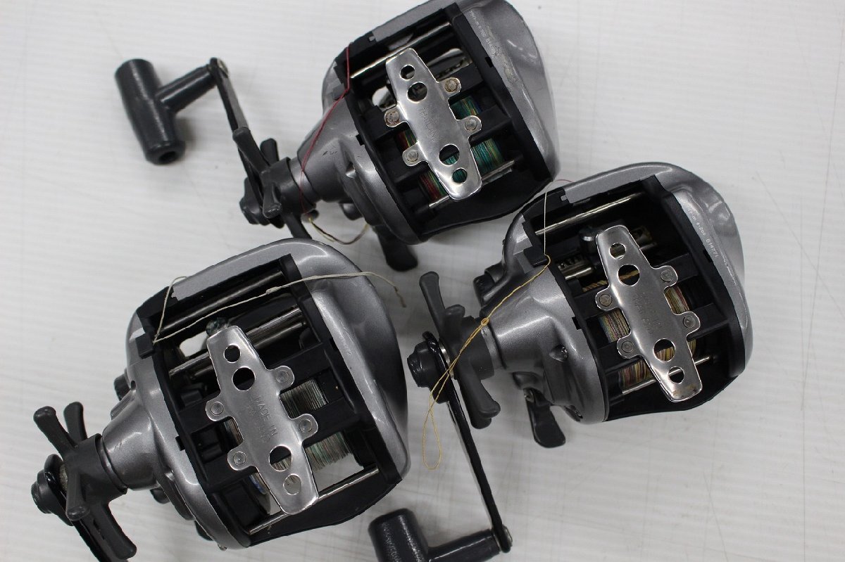 ♪ ダイワ / DAIWA 船用 カウンター付き 両軸 リール 3台セット タナセンサーＳ 400DX 500DX ♪ ワケアリ品 1円スタート 船釣り 沖釣りの画像2