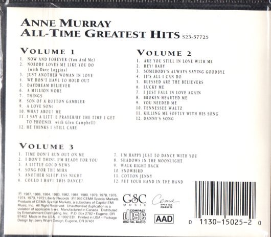 Anne Murray /３枚組ベスト/ルーツ、フォーク、カントリー,AORの画像2