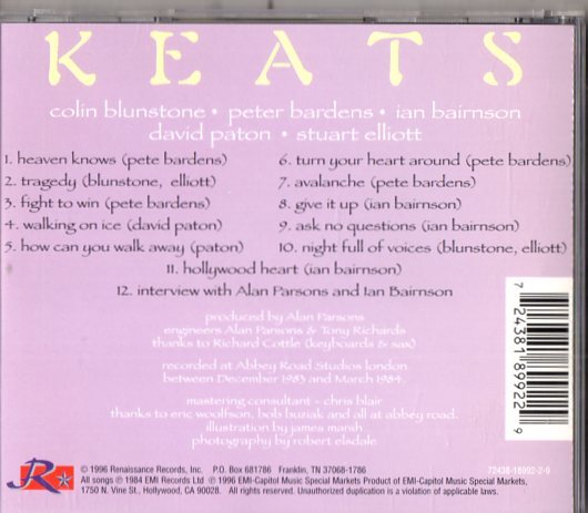 Keats /８４年/UKプログレ・ポップ、peter bardens,colin blunstone_画像2