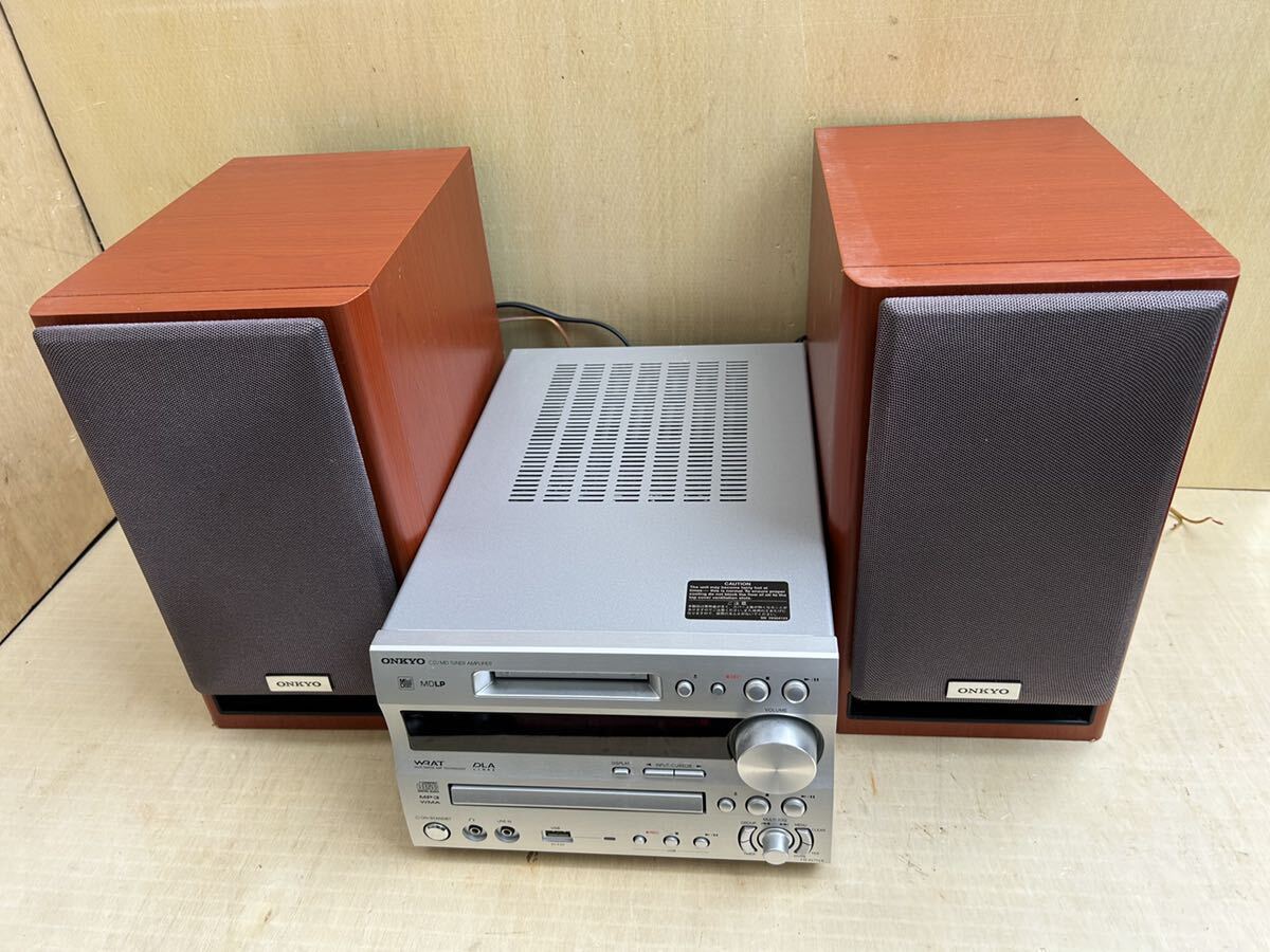 ONKYO FR-N7NX D-N7NX コンポ ペア スピーカー セット 通電MD再生音出し確認 CDは音が出ません その他動作未確認 ジャンク_画像1