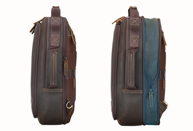  новая модель * Европа и Америка retro ранец мужчина телячья кожа мобильный персональный компьютер рюкзак casual путешествие рюкзак 