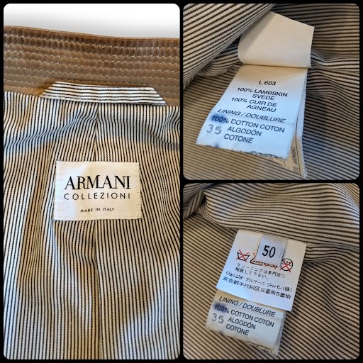 アルマーニ ジャケット ヌメ革 ラムスキン ラムレザー メンズ サイズ50 ARMANI COLLEZIONI_画像10