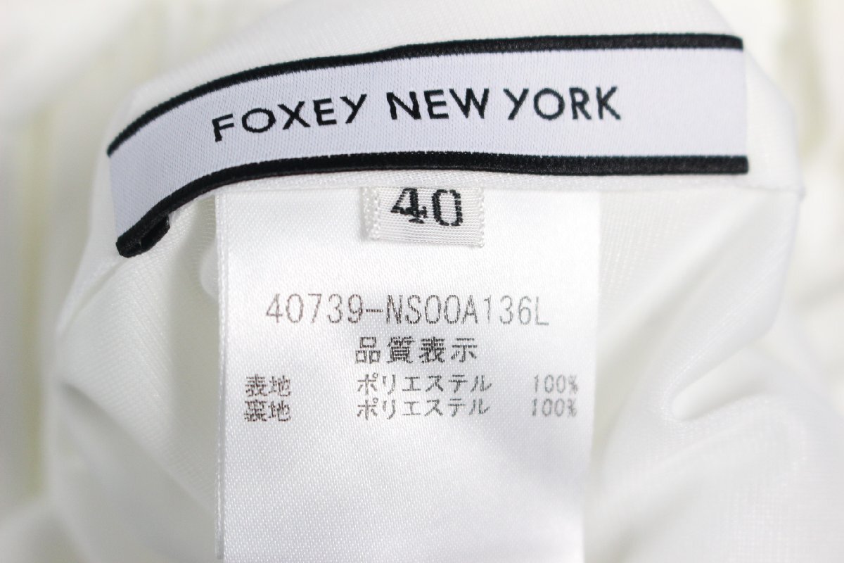 フォクシーニューヨーク FOXEY フレアー ワンピース ホワイト 40739 [40] レディース フォクシー ノースリーブ ドレス K56の画像5