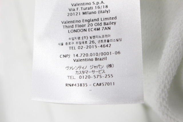 ヴァレンティノ VALENTINO ロゴ レース フーディー ホワイト WB3MF10S6FU [XS] レディース スエット パーカー　N527_画像7