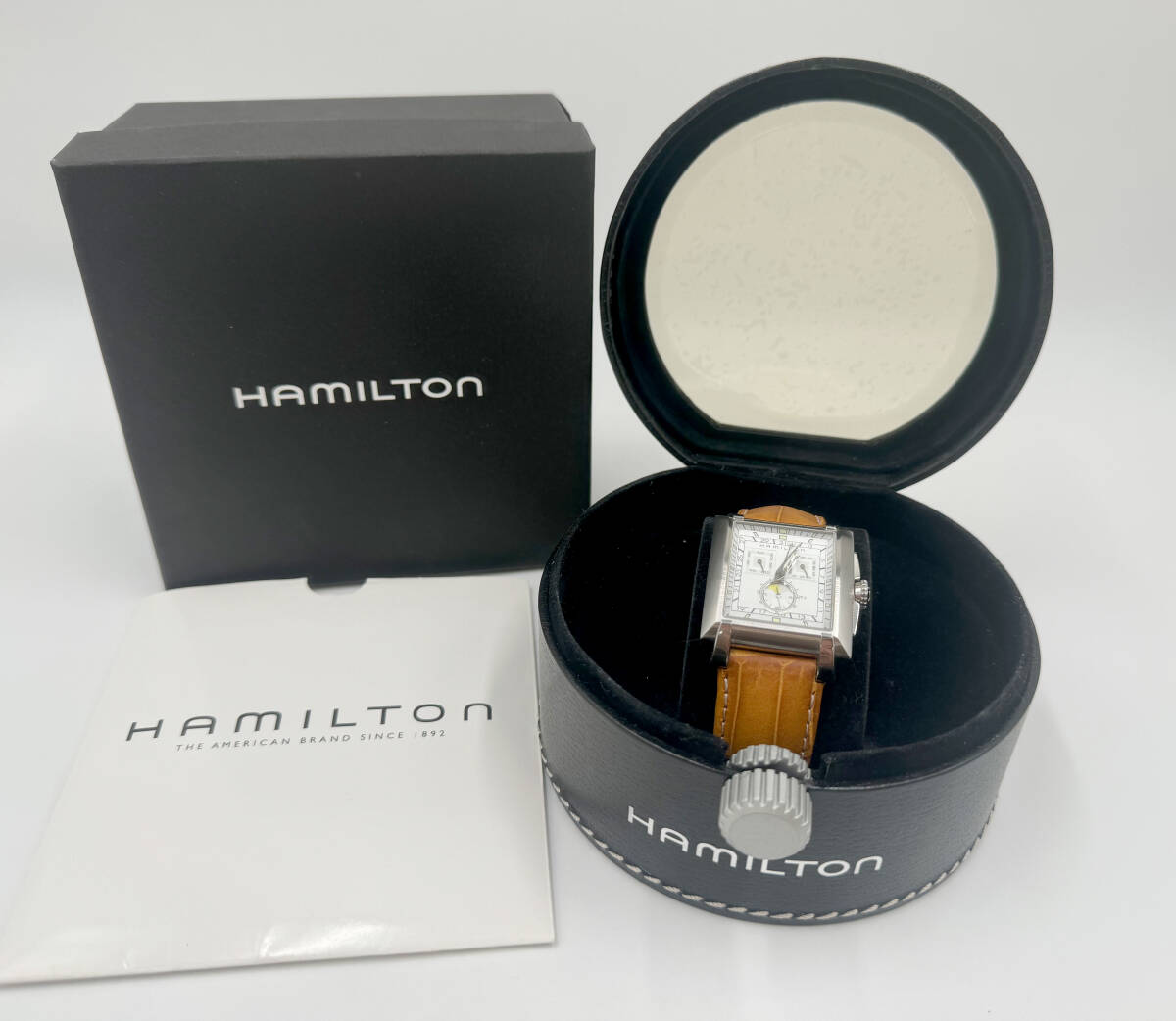 ◆ハミルトン HAMILTONトレント ムーンフェイズ メンズ腕時計 稼働品 クオーツ 箱付◆の画像10