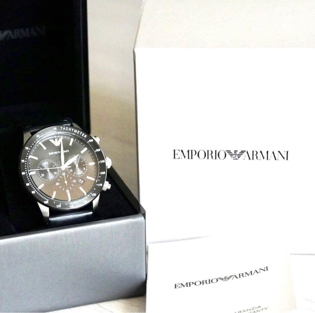 EMPORIO ARMANI エンポリオアルマーニ　腕時計　クロノグラフ　美品　箱付き　プレゼント_画像2