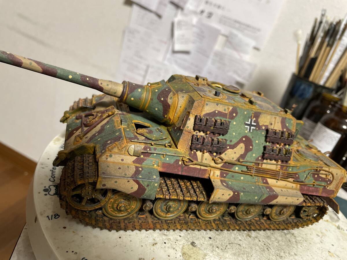  Germany army ya-kto Tiger middle period type painted finished car display model 