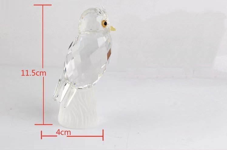 OHJ369☆エレガント かわいい クリスタル フクロウ 梟 鳥 野生動物 ガラス 文鎮 インテリア 装飾 工芸品 ギフト オブジェ_画像6