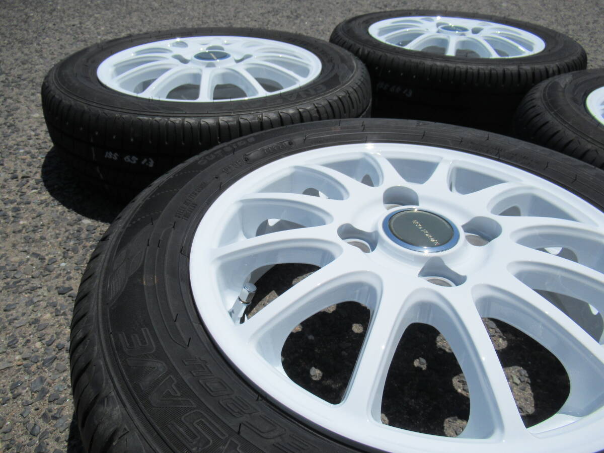 中古タイヤ☆155/65-13 155/65R13 ダンロップ エナセーブ EC204 BS エコフォルム ホワイト 4J+42 100 4H アルト ラパン ミラ エッセなど☆_画像6