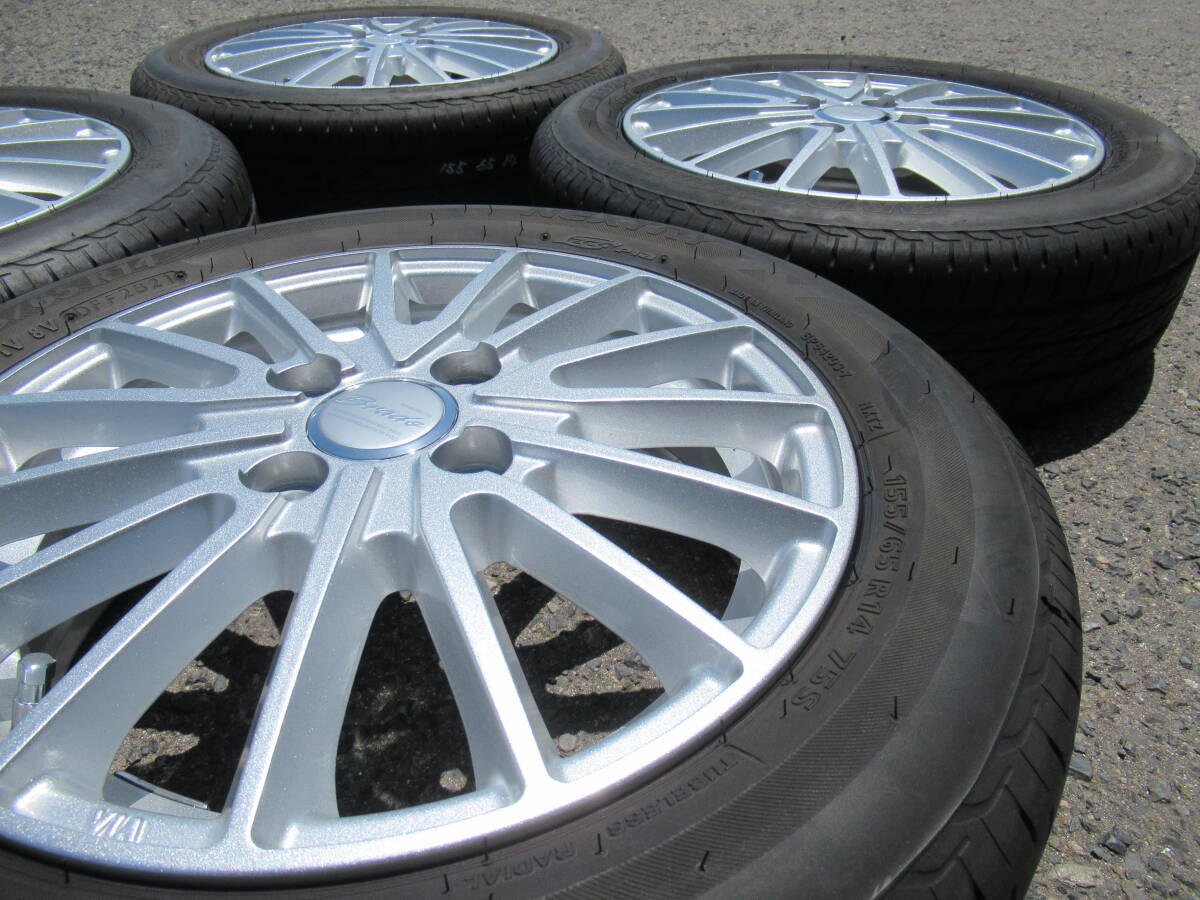 中古タイヤ☆155/65-14 155/65R14 BS ネクストリー Brade 4.5J+45 100 4H ムーブ タント ミラ イース ワゴンR アルト ラパン等に☆の画像5