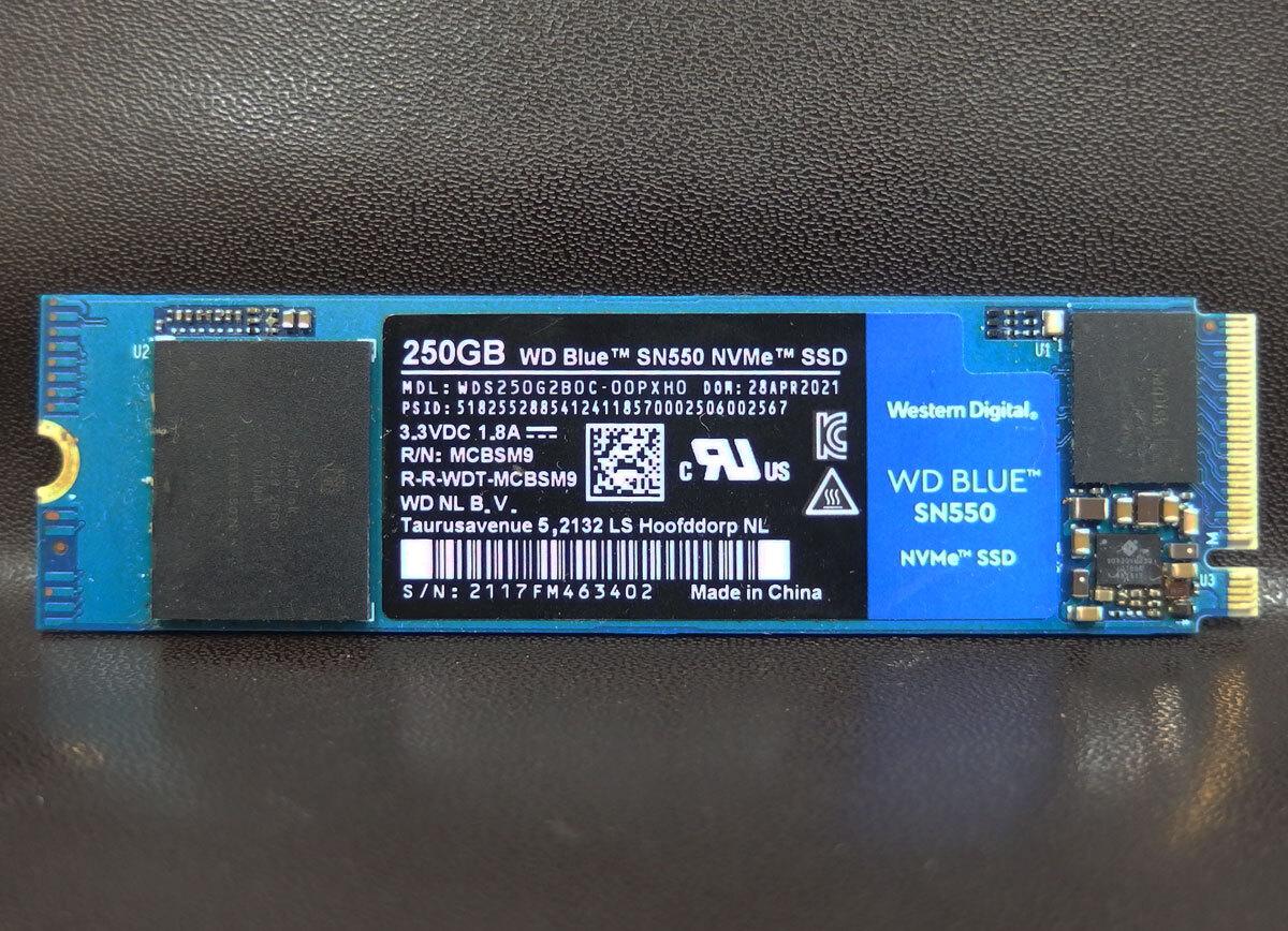 ssd91 WD Blue SN550 250GB NVMe SSD 使用時間：8095時間 中古動作品_画像1