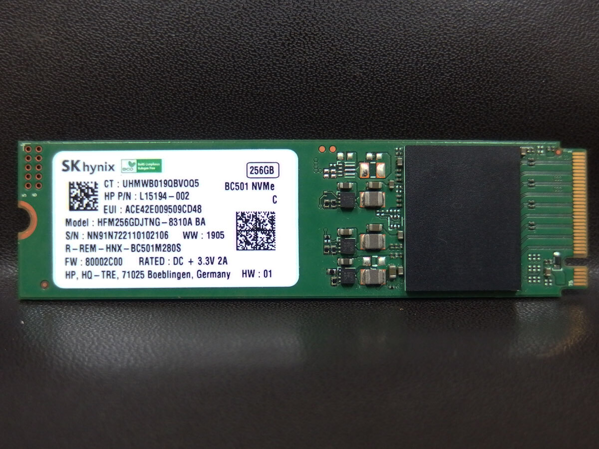 ssd96 SK hynix BC501 256GB NVMe SSD 使用時間：5185時間 中古動作品_画像1