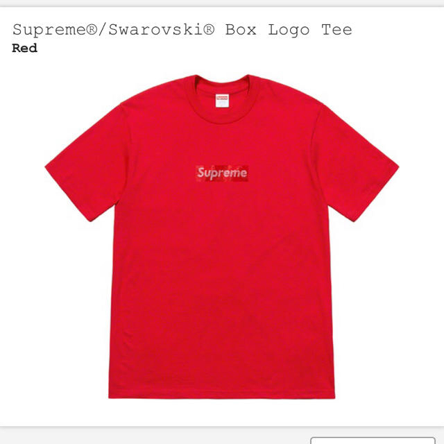 supreme swarovski box logo tee red L スワロフスキー 国内正規品