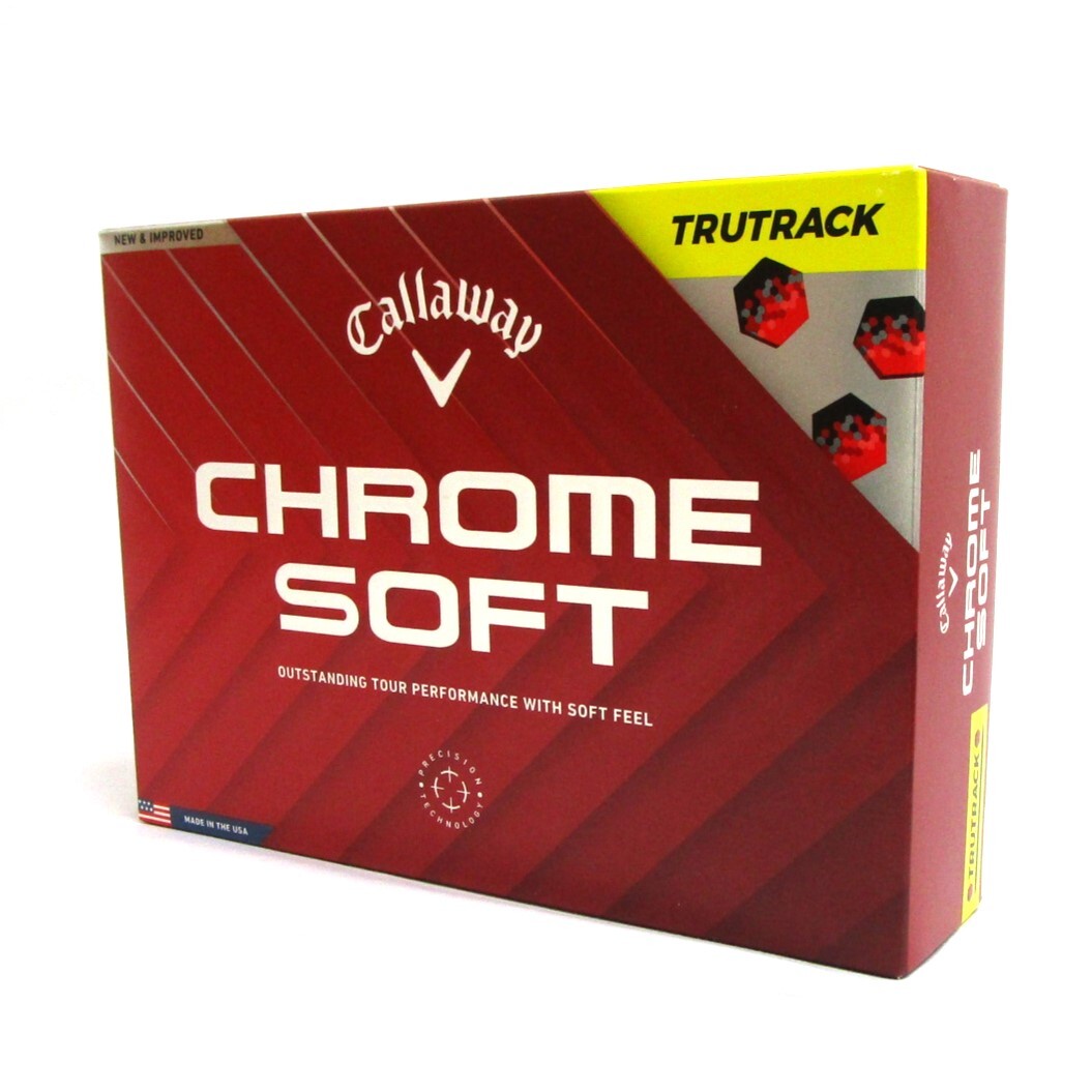 Callaway CHROME SOFT TruTrack イエロー 1箱 12球 2024年 US限定 キャロウェイ クロムソフト トゥルートラック 3ピース ゴルフボール 黄_画像1