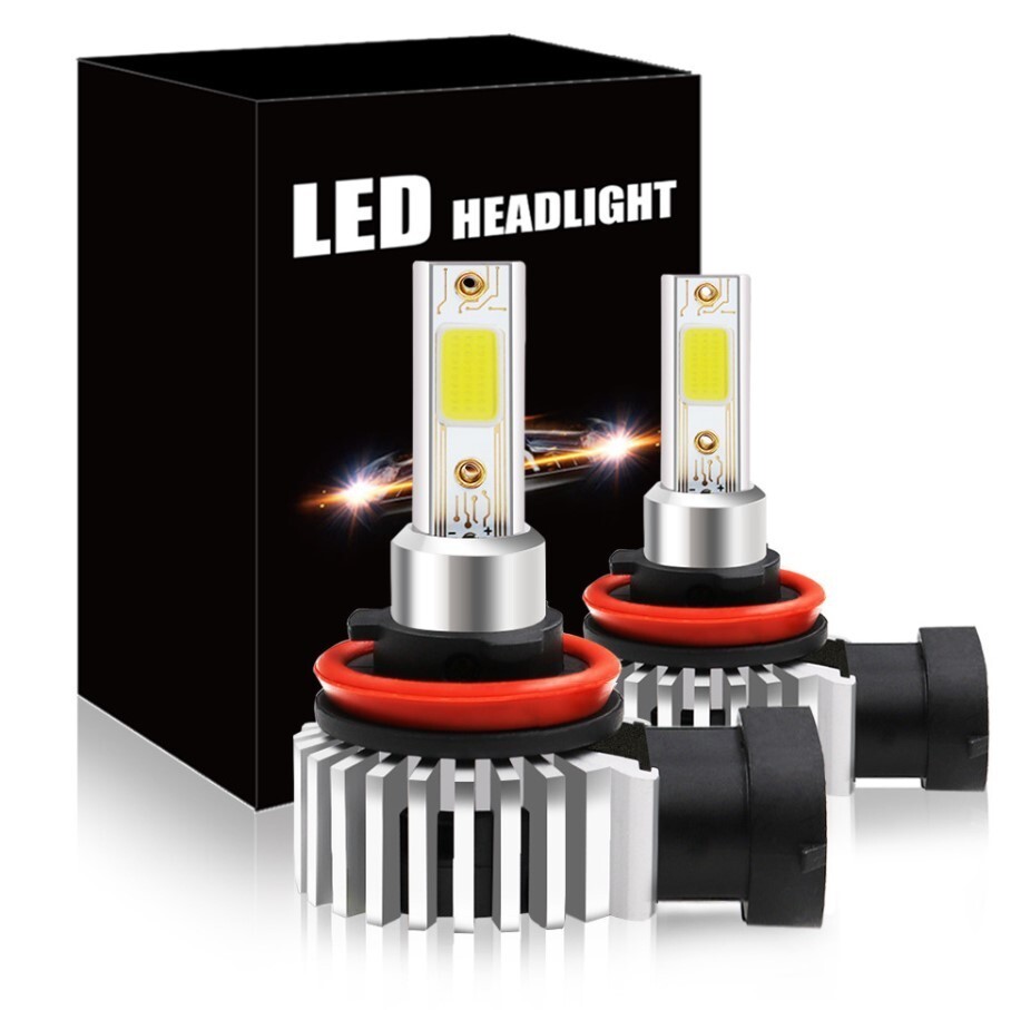 送料無料 高輝度 LEDヘッドライト フォグランプ H8/H9/H11/H16 12000Lm 6000K 2本 車検対応 ポン付け 60w ホワイトの画像3