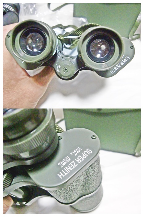 USED 双眼鏡 3台 ケース、カバー付 Nikon 7×20 7.1° SUPER ZENITH 12×5 5° Vixen 9-22×50黒 グリーン_画像7