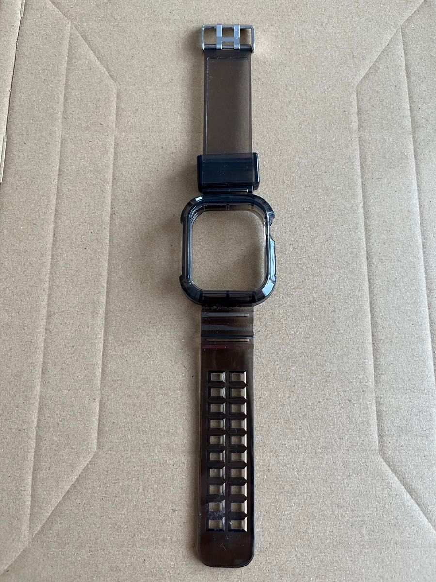 【中古品】Apple Watch バンド 44mm 45mm 耐衝撃 ブラック