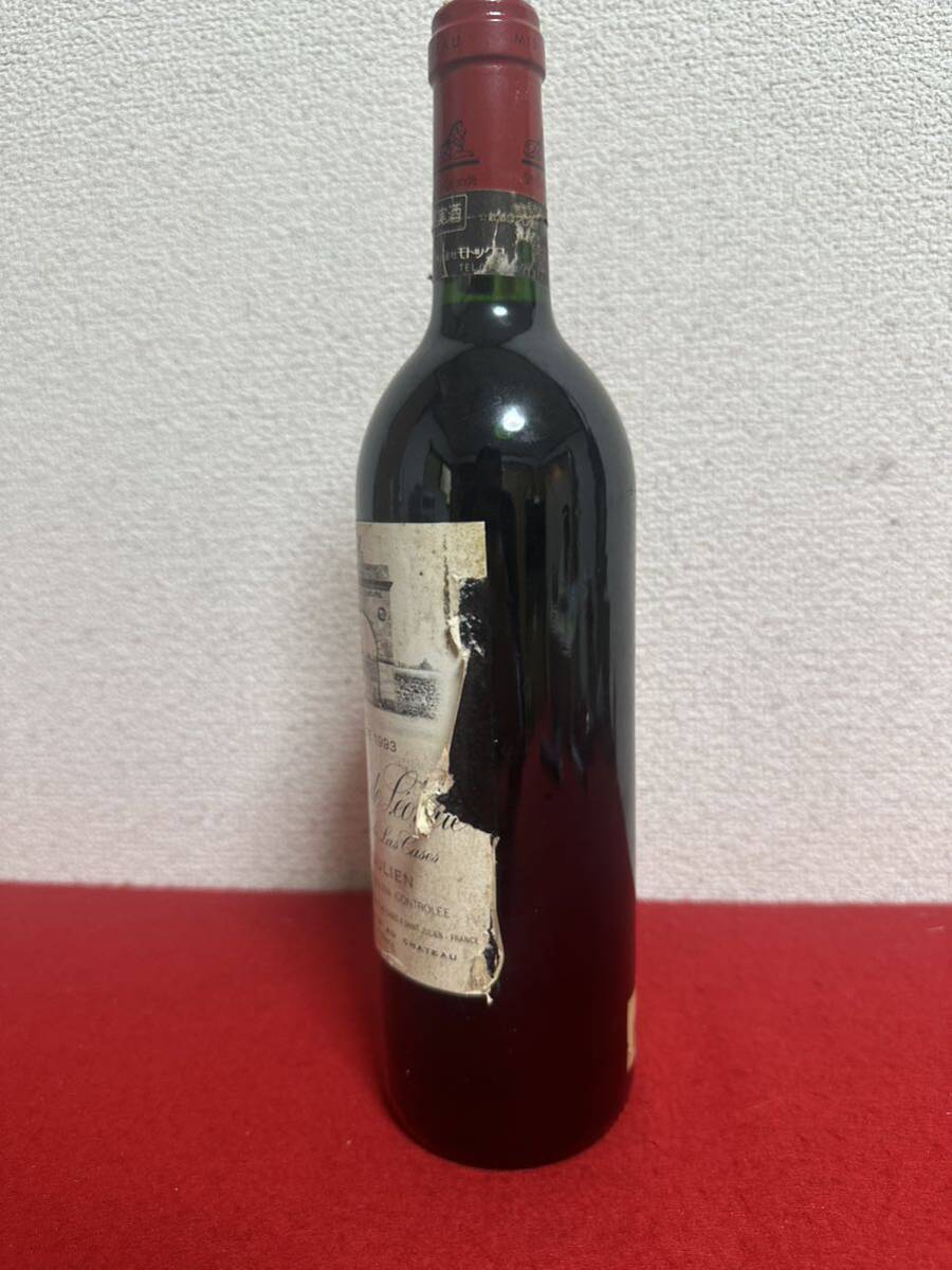 TM☆古酒 ワイン シャトーCHATEAU レオヴィル ラス カーズ　果実酒 1993 ラベル破れ☆_画像3
