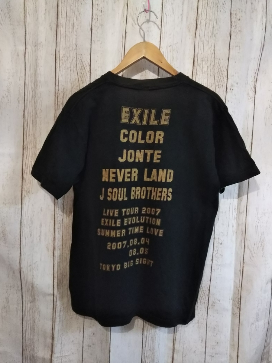 レア EXILE エグザイル ライブツアー 2007年 エグザイルレボリューション 半袖Tシャツ Mサイズ ブラック_画像2