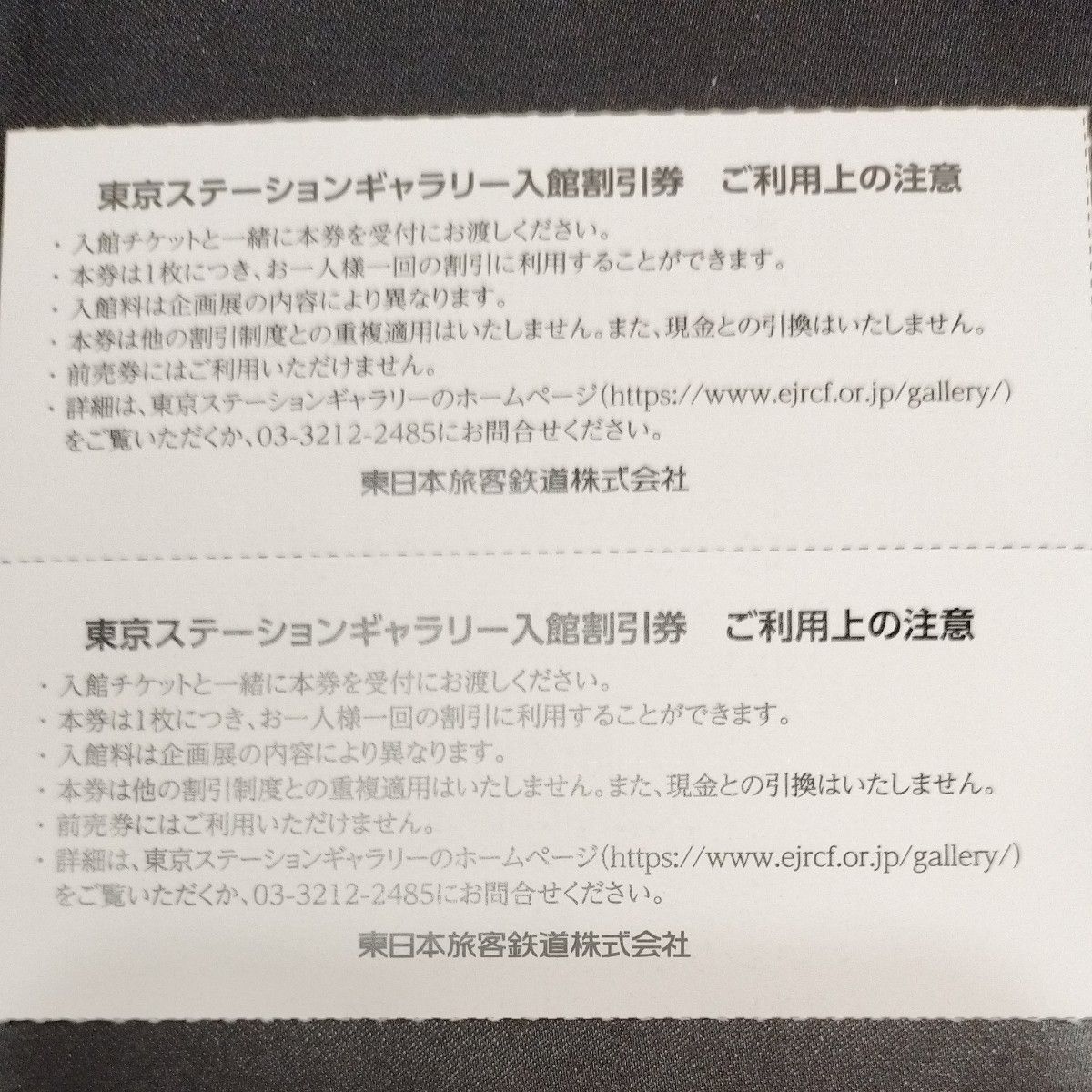東京ステーションギャラリー入館割引券　２枚　 JR東日本