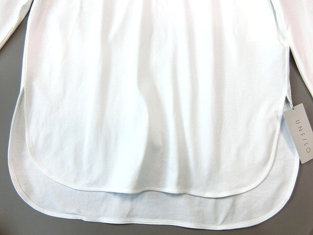 ■自由区【UNFILO】大きいサイズL今季ロゴプリントロングTシャツ白■_画像6