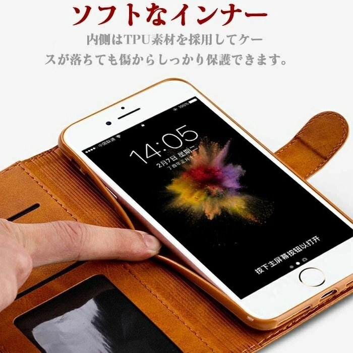 iPhone 対応 手帳型 iPhone X / XS iPhone XR 6.1 iPhone 7 / 8 /11 高級PUレザー スタンド機能 衝撃防止 全面保護 ☆5色選択/1点_画像2