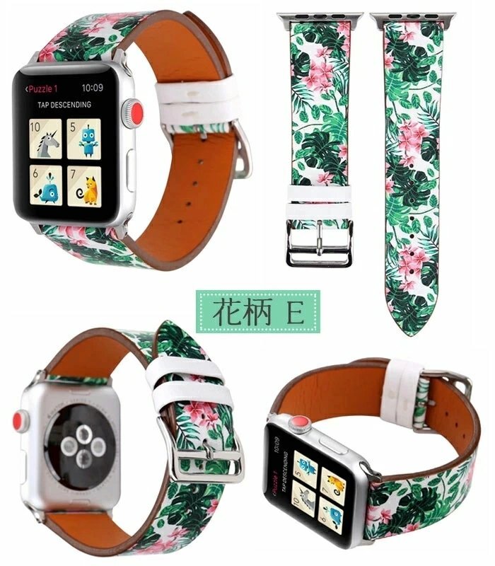 アップルウォッチ 対応 バンド Apple Watch 交換バンド 交換 かわいい AppleWatch スマホウォッチ 腕時計 42mm 38mm ☆花柄 E_画像1