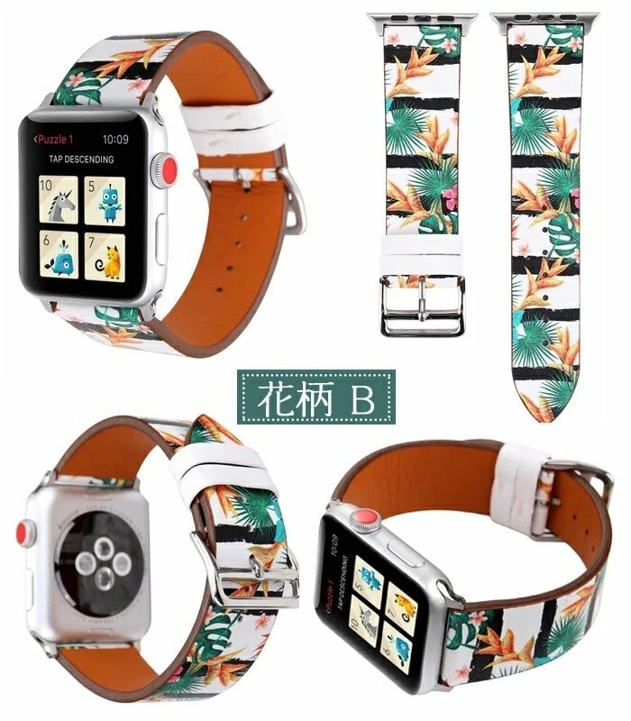 アップルウォッチ 対応 バンド Apple Watch 交換バンド 交換 かわいい AppleWatch スマホウォッチ 腕時計 42mm 38mm ☆花柄 E_画像8