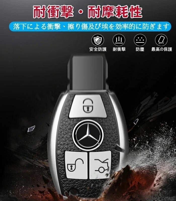 メルセデス・ベンツ 対応 キーケースC E S M CLS CLK Gクラスキーレススマートキーフォブ リモコンケース シリコン 柔らかい TPU☆レッド_画像4