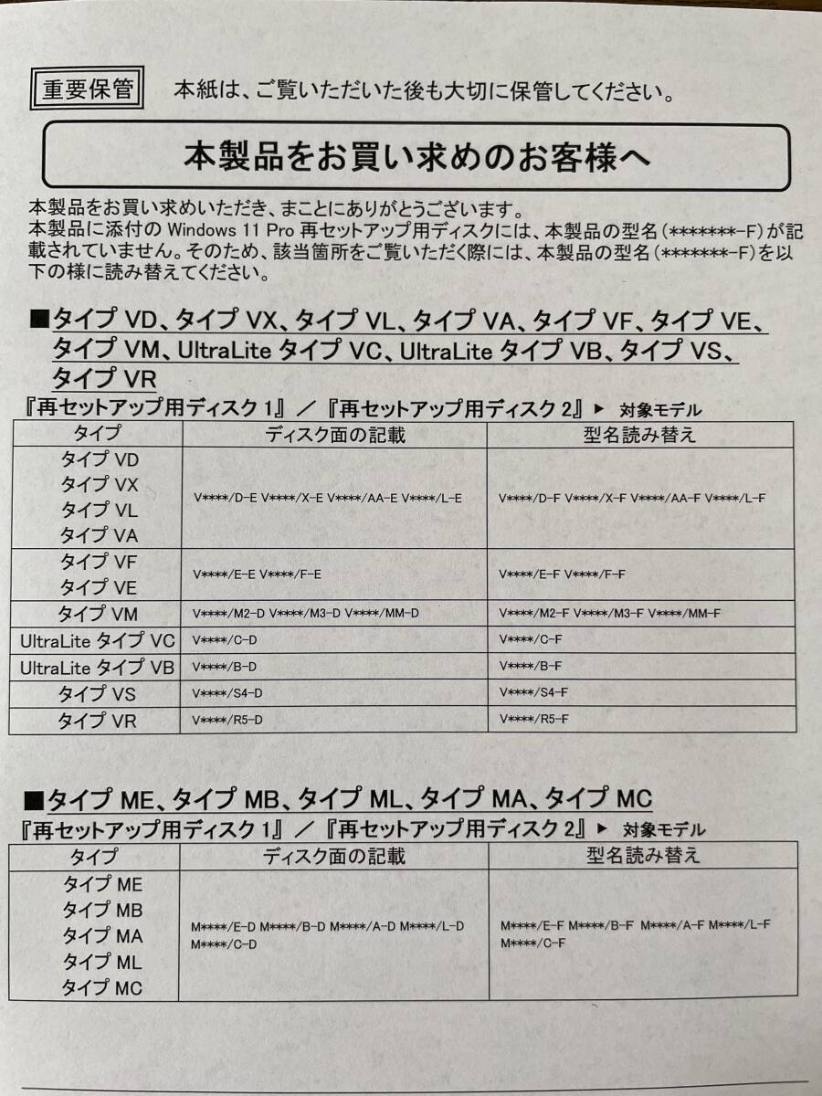 NEC 再セットアップ用ディスク■M****/E-D・B-D・A-D・L-D・C-D■Win11_画像4