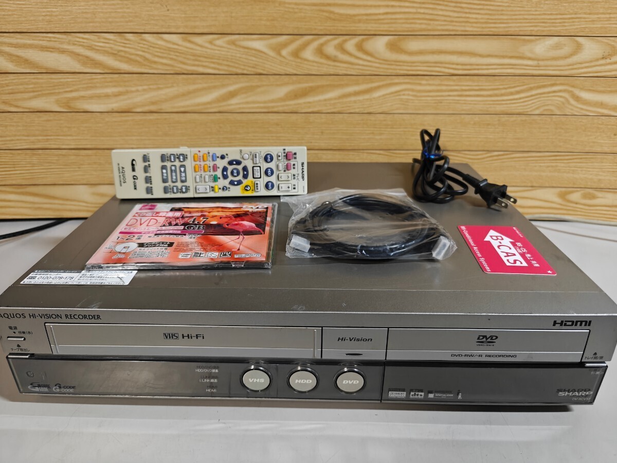 【 動作保証】 SHARP 「DV-ACV32」 VHS一体型ビデオデッキ、DVDレコーダー、ダビング10 【メンテナンス済み】2006年製（6272）_画像1