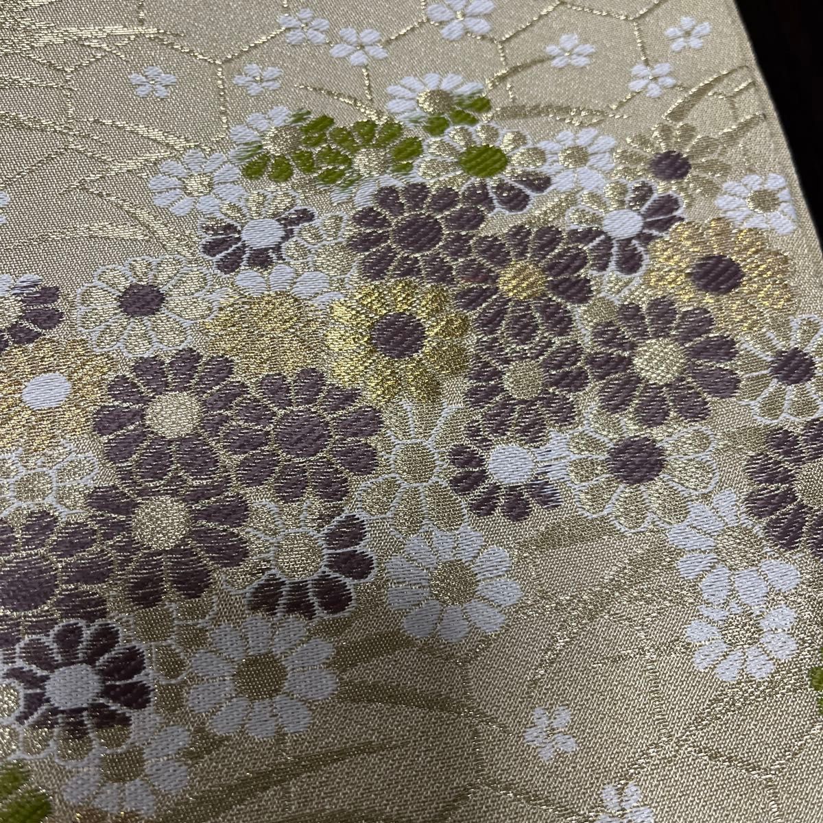 袋帯☆刺繍 花柄 小花 古典柄 金糸