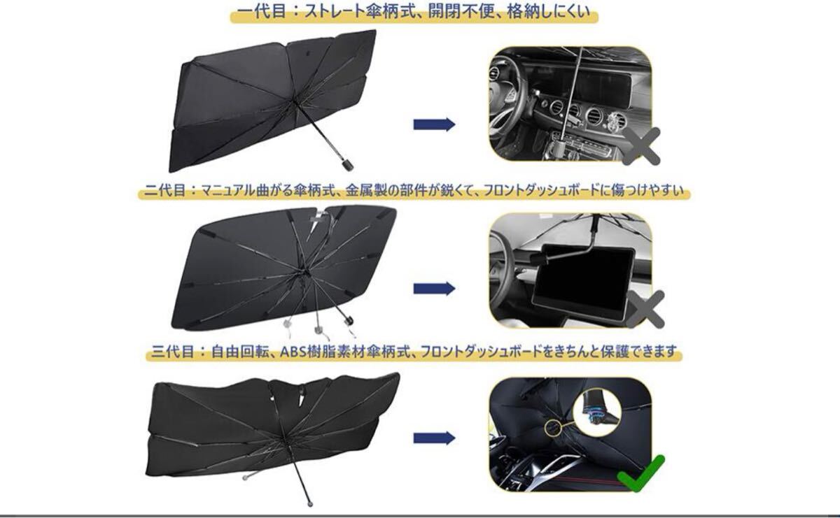 車用サンシェード 新設計強化版 傘式 折畳み 防水 遮光 (XLサイズ) _画像2