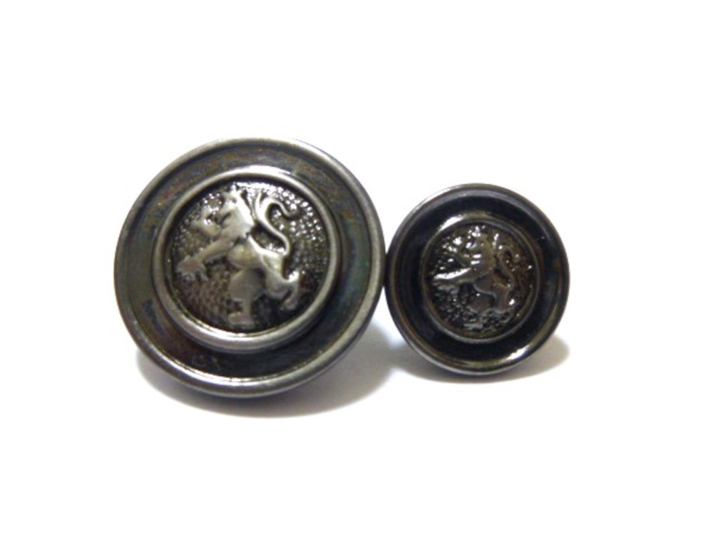 約15mm 7個入り ボタン シルバーxブラック色 エンブレム調 メタル 真鍮 金属 ボタン 手芸 ブレザ－ ジャケット ms208_画像4