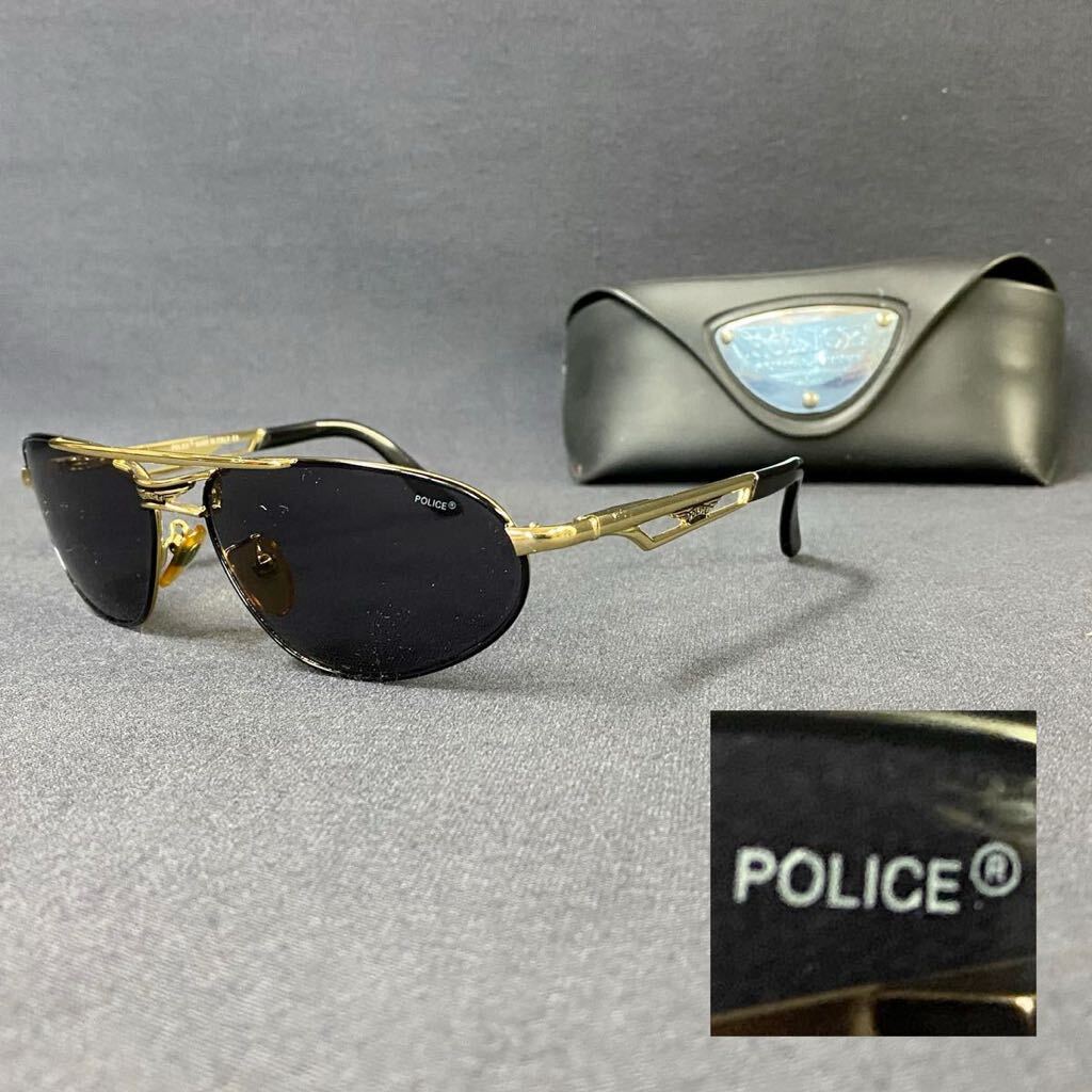  Police POLICE sunglasses Gold frame metal frame Italy made 2339 COL 201 soft case attaching 