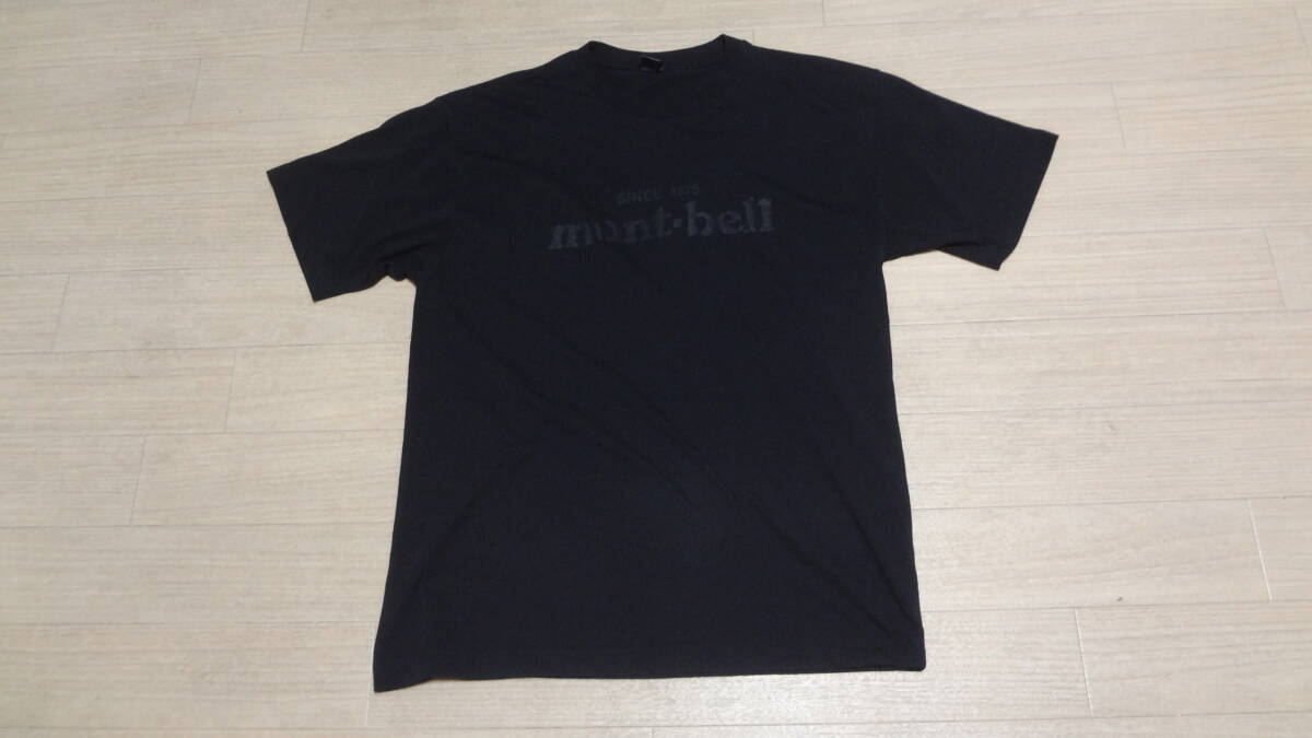 送料230円★美品sizeM★mont-bell☆モンベル★半袖★プリントTシャツ/黒ブラック★アウトドア★登山トレッキング★キャンプ★男女兼用の画像1