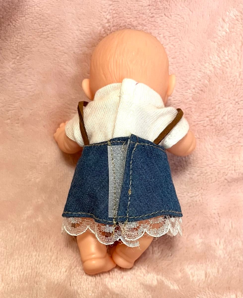 リボーンドール　デニムサロペットワンピ　可愛い　赤ちゃん人形　手のひらサイズ