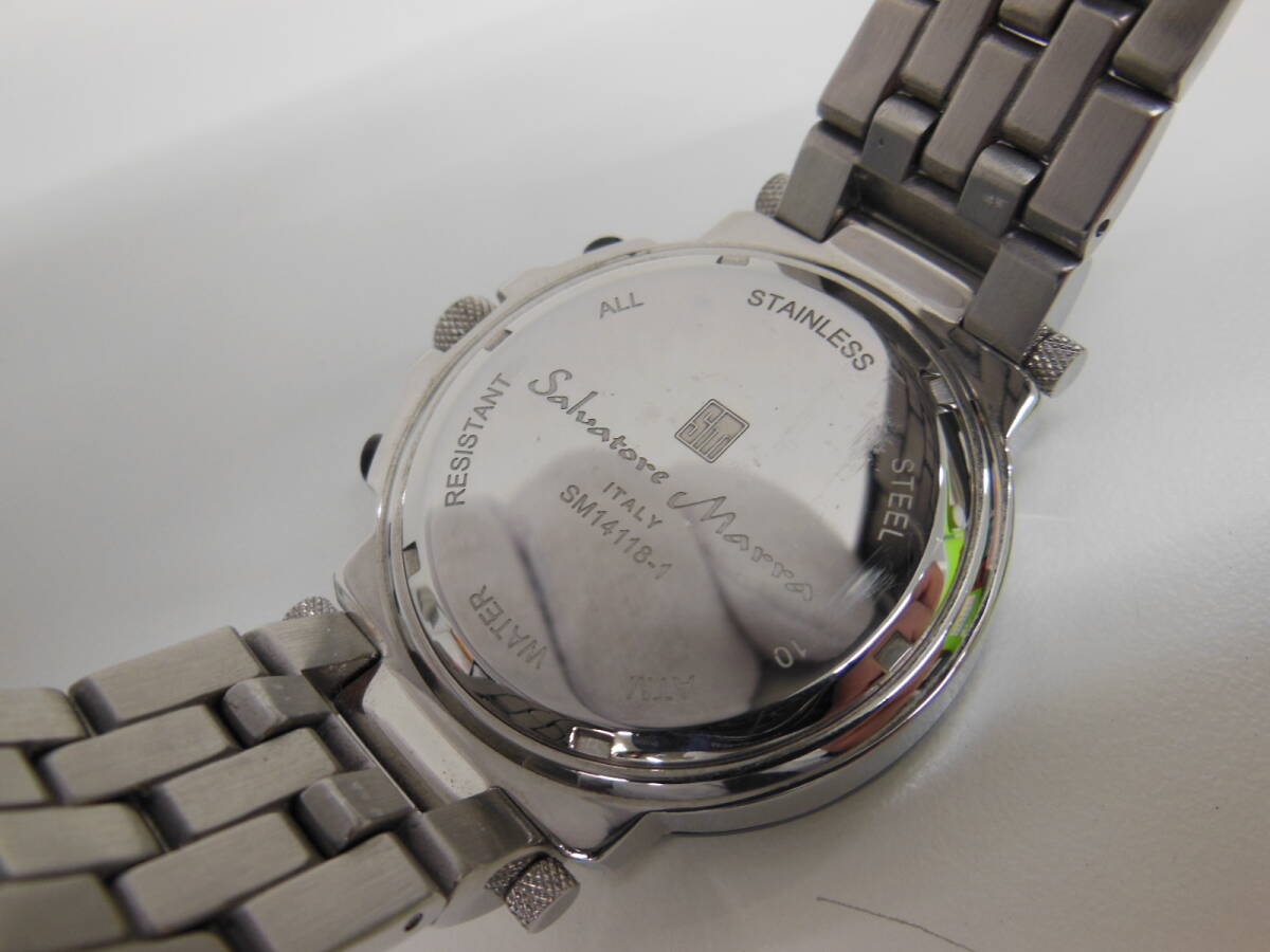 ブランド祭 時計祭 サルバトーレマーラー クロノグラフ SM14118-1 不動 現状品 Salvatore Marra クオーツ 腕時計の画像9