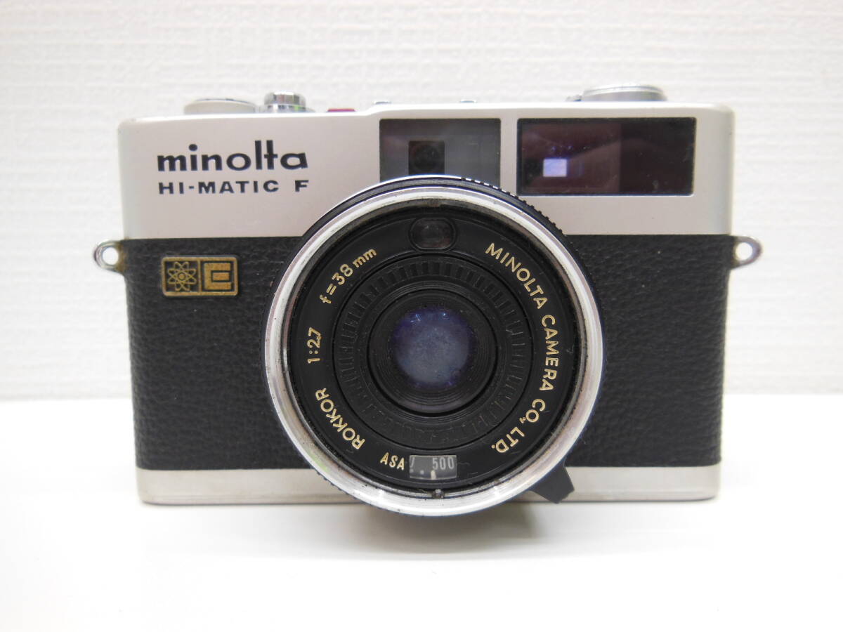 カメラ祭 ミノルタ HI-MATIC F ROKKOR 1:2.7 f=38mm 作動未確認 minolta フィルムカメラ ジャンク 部品取り等に_画像2